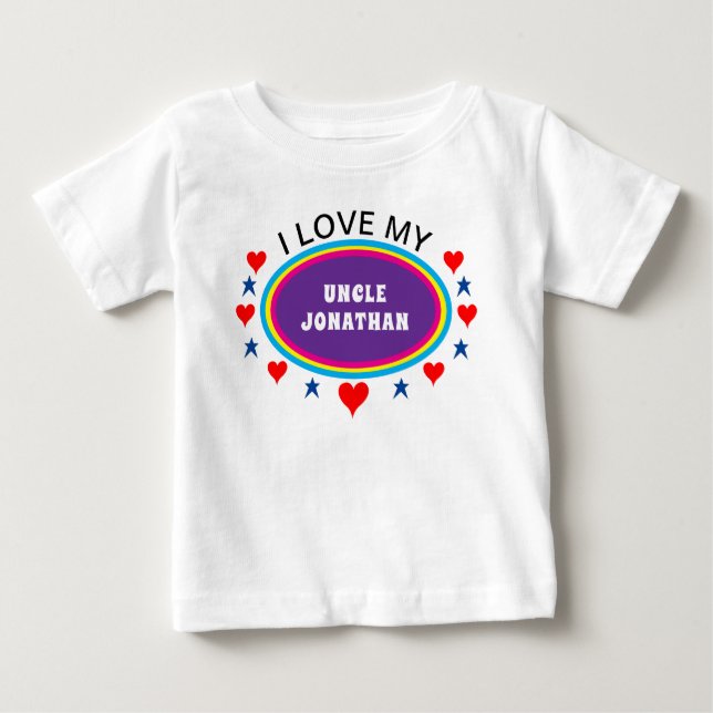 Red Hearts I Liebe My Onkel oder jemand Baby T-shirt (Vorderseite)