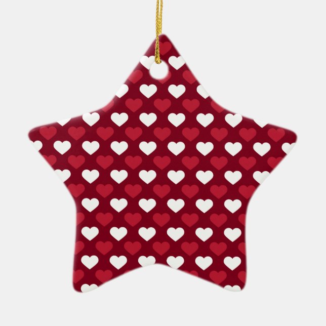 Red Hearts Keramik Ornament (Vorne)