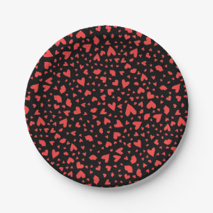 Red Hearts & Kisses Pappteller