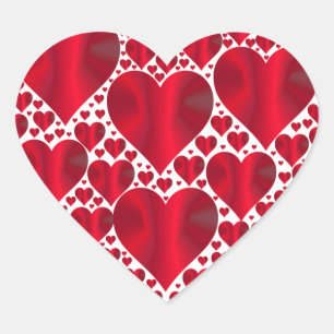 Red Hearts Lace Design auf weißem Hintergrund Herz Herz-Aufkleber