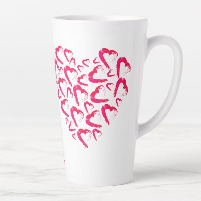 Red Hearts Latte Tasse (Rechts)