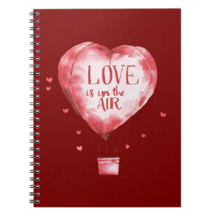 Red Hearts Liebe Ballon Notizblock
