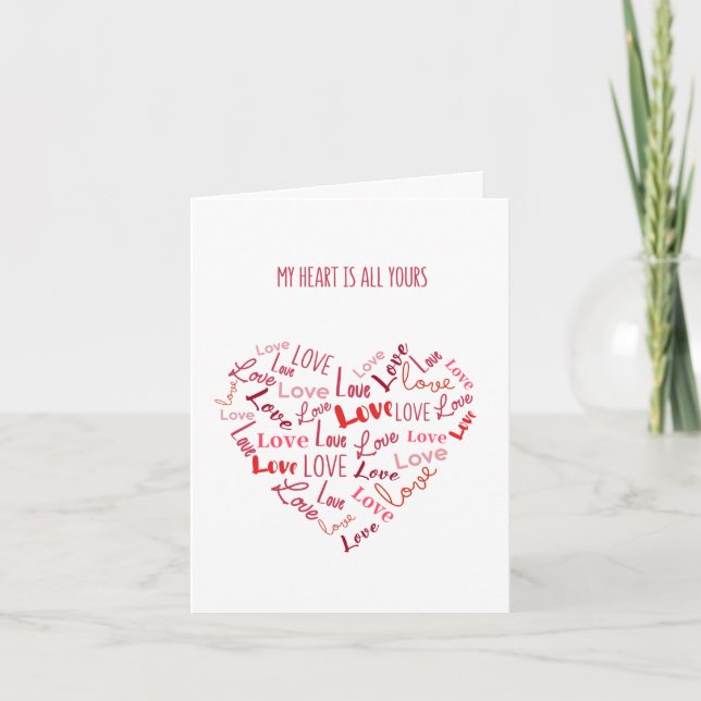 Red Hearts Liebe Valentine's Day Sweetheart Card Karte (Vorderseite)