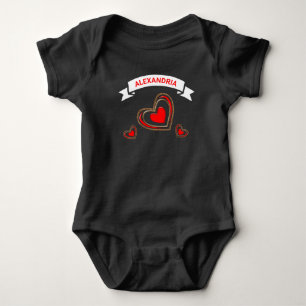 Red Hearts Moderne Liebe Trendy Baby Strampler