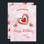 Red Hearts Moderne Liebe Trendy Geburtstagskarte<br><div class="desc">Red Hearts Modern Liebe Trendy Birthday Card hat schöne elegante rote und weiße Herzen. Es wird wunderbar für die Person,  die die Geburtstagskarte erhält. Personalisieren Sie es mit Ihren Informationen.</div>