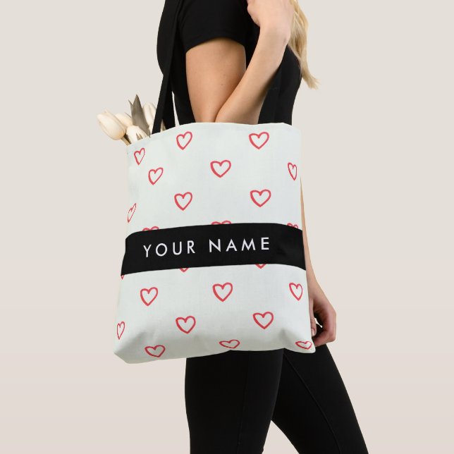 Red Hearts Muster, Liebe, Ihr Name, Personalisiere (Von Nahem)
