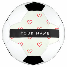 Red Hearts Muster, Liebe, Ihr Name, Personalisiere Fußball