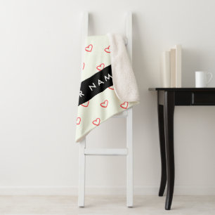 Red Hearts Muster, Liebe, Ihr Name, Personalisiere Sherpadecke