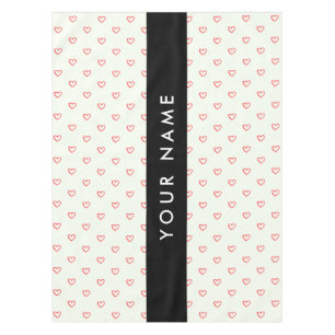Red Hearts Muster, Liebe, Ihr Name, Personalisiere Tischdecke