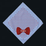 Red Hearts Niedlich Bow Krawatte Personalisiert Na Halstuch<br><div class="desc">Oxford blau,  mit roten Herzen überzogen und fertig mit einer passenden Bogen-Krawatte...  personalisiert mit dem Namen Ihres Haustieres. Hintergrundfarbe,  Textstil,  Größe und Farbe können über das Bearbeitungsmenü geändert werden.</div>