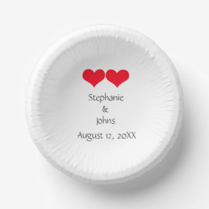 Red Hearts Niedlich Couple Wedding 2023 Valentinst Pappteller