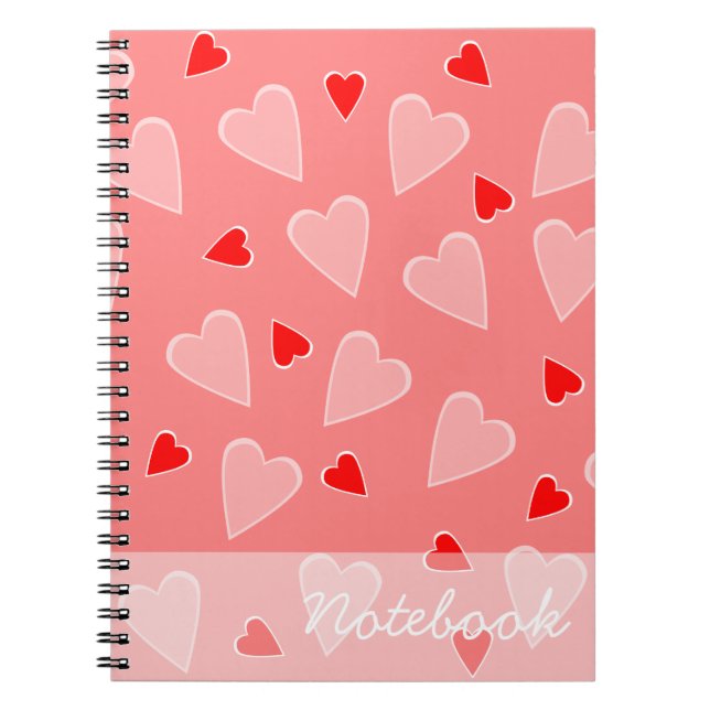 Red Hearts Notebook Notizblock (Vorderseite)