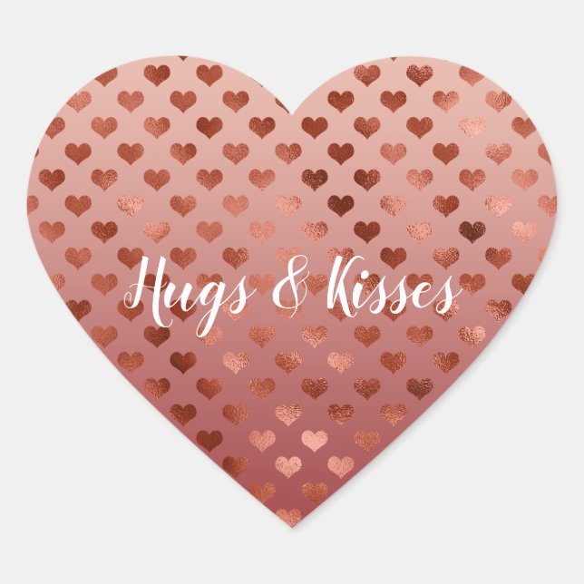 Red Hearts Ombre Herz-Aufkleber (Vorderseite)