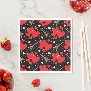 Red Hearts Paper Napkins Serviette