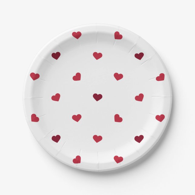 Red Hearts Pappteller (Vorderseite)
