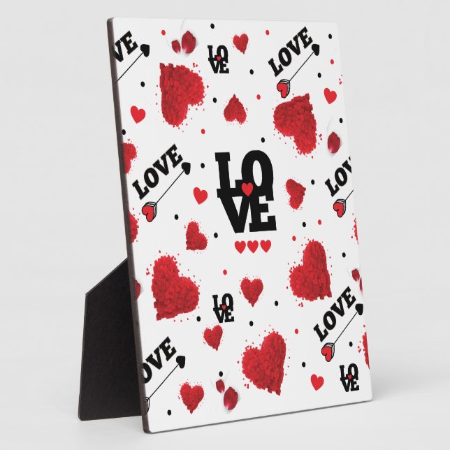 Red Hearts Pattern Valentine's Day Fotoplatte (Seite)