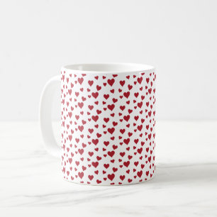 Red Hearts Pattern Valentine's Day Kaffeetasse