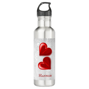 Red Hearts Personalisiert Edelstahlflasche