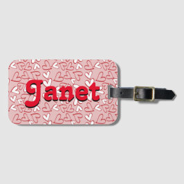 Red Hearts Personalisiert Gepäckanhänger