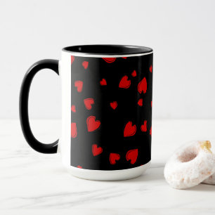 Red Hearts Personalisiert Tasse