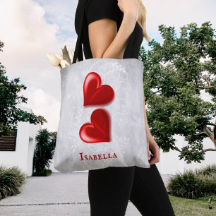 Red Hearts Personalisiert Tote Bag
