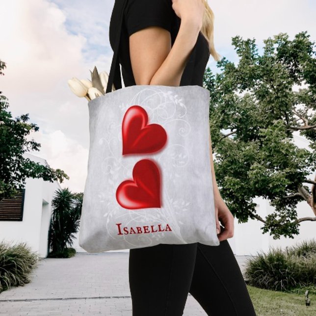 Red Hearts Personalisiert Tote Bag (Red Hearts Personalized Tote Bag)