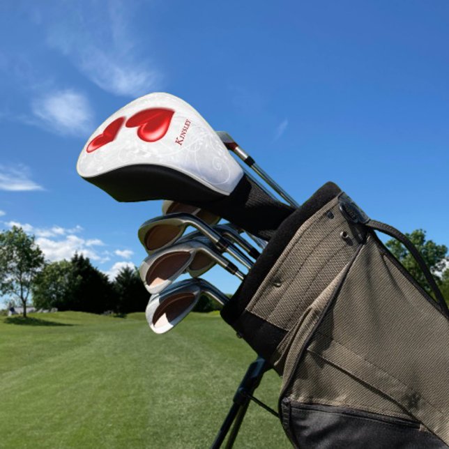 Red Hearts Personalisierter Golf Head Cover Golf Headcover (Red Hearts Personalized Golf Head Cover)