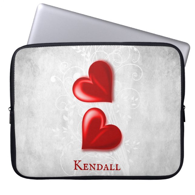 Red Hearts Personalisierter Laptop-Sieb Laptopschutzhülle (Vorderseite)