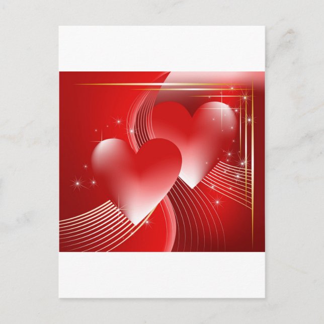 Red Hearts Postkarte (Vorderseite)