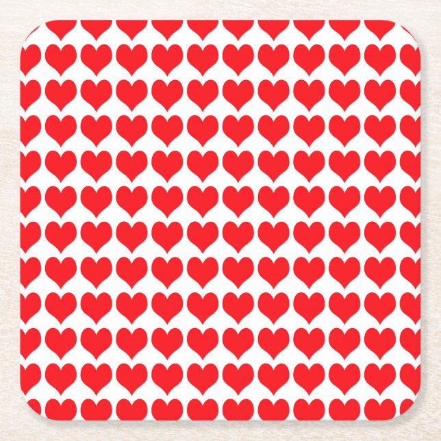 Red Hearts Rechteckiger Pappuntersetzer (Vorderseite)