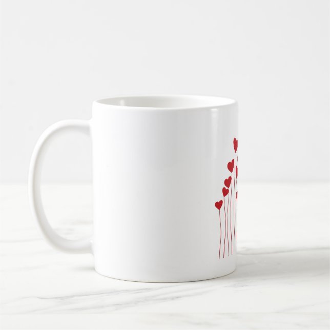 Red Hearts Romantic Mug – Love Gift for Couples Kaffeetasse (Links)