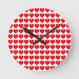 Red Hearts Runde Wanduhr