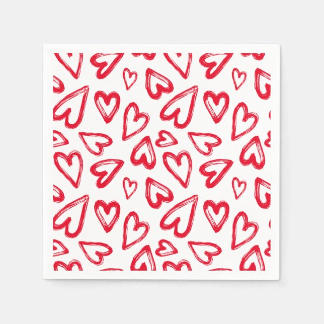 Red Hearts Serviette (Vorderseite)