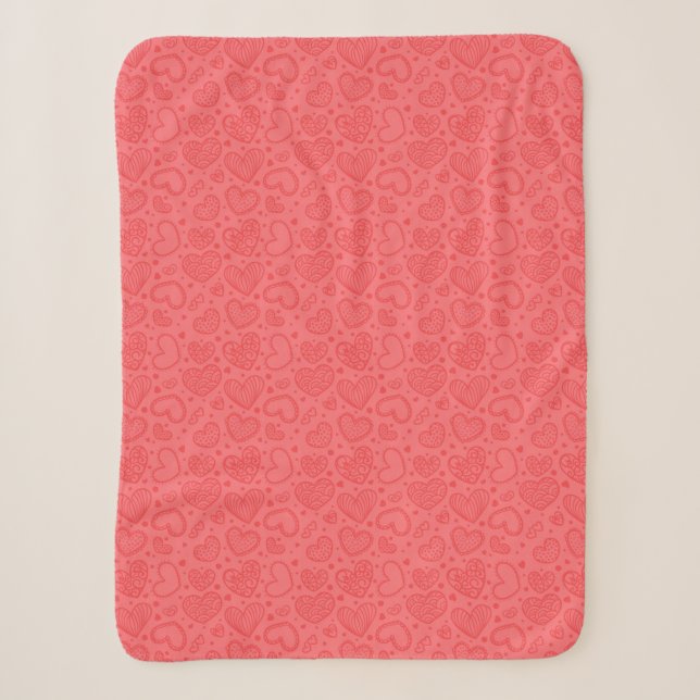 Red Hearts Sherpa Blanket Sherpadecke (Vorderseite)