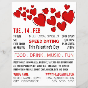 Red Hearts, Speed Verabred Event Advertising Flyer