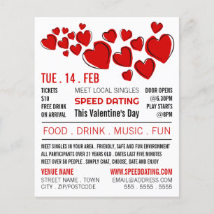 Red Hearts, Speed Verabred Event Advertising Flyer
