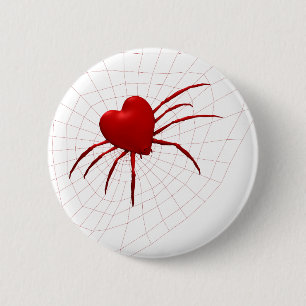 Red Hearts Spider Button
