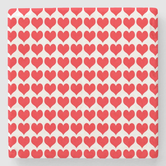 Red Hearts Steinuntersetzer (Vorderseite)