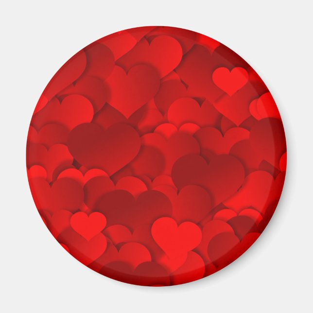 Red Hearts Texture Magnet (Vorne)