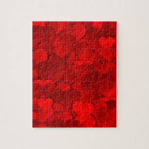 Red Hearts Texture Puzzle
