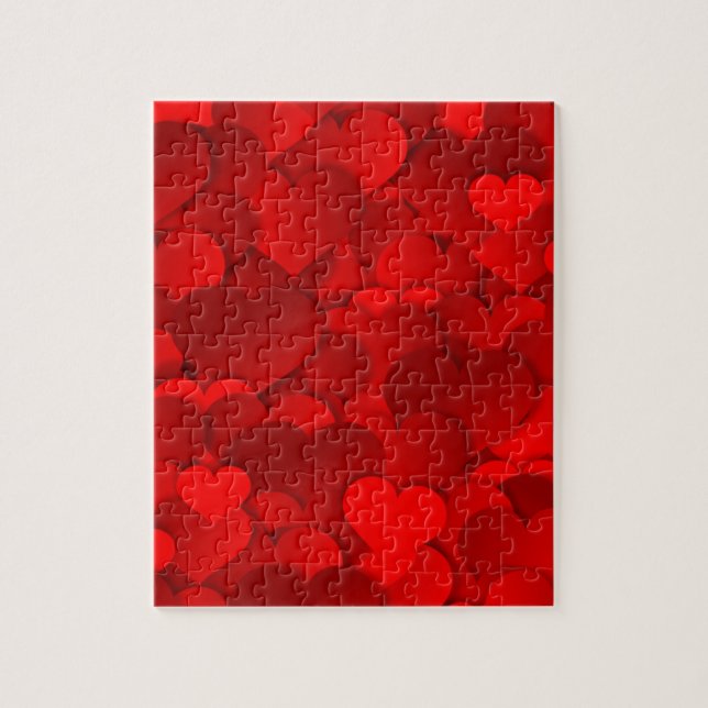 Red Hearts Texture Puzzle (Vertikal)