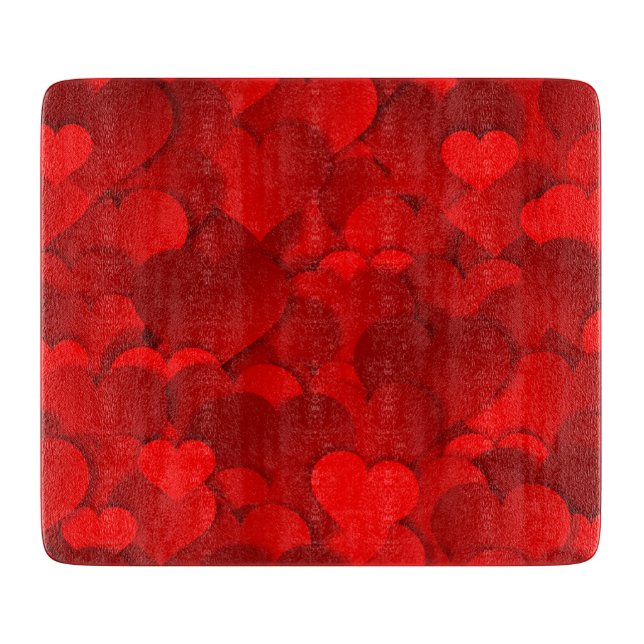 Red Hearts Texture Schneidebrett (Vorderseite)