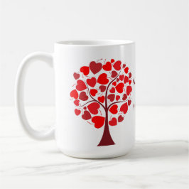 Red Hearts Tree Valentine Kaffeetasse