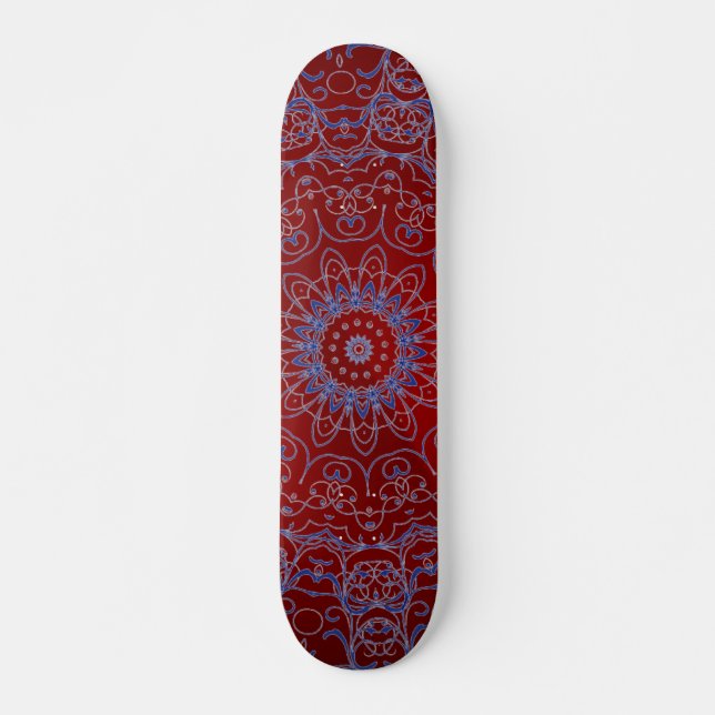Red Hearts und Blue Lace Skateboard (Vorne)