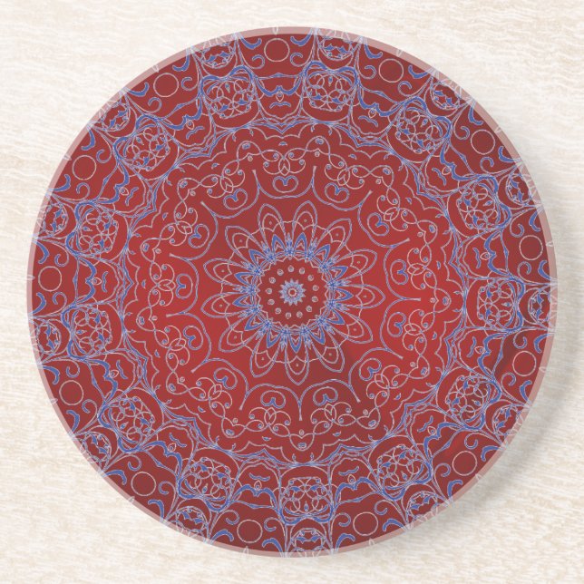 Red Hearts und Blue Lace Untersetzer (Vorne)