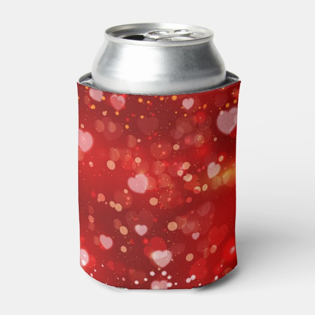 Red Hearts und Bokeh Dosenkühler (Kanne Vorderseite)