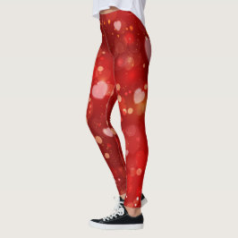 Red Hearts und Bokeh Leggings