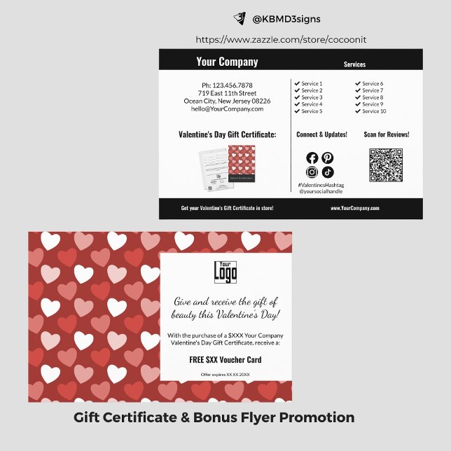 Red Hearts Valentine's Day Business Werbeaktion Flyer (Red Hearts Valentine's Day Business Promotion Flyer)