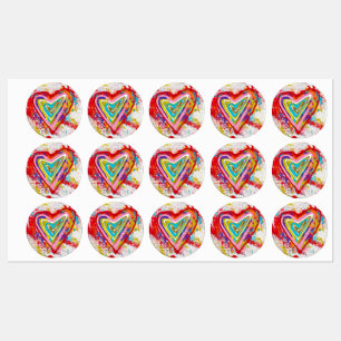 Red Hearts Waterproof Labels Etiketten