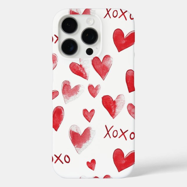 Red Hearts XOXO Liebe Case-Mate iPhone Hülle (Rückseite)
